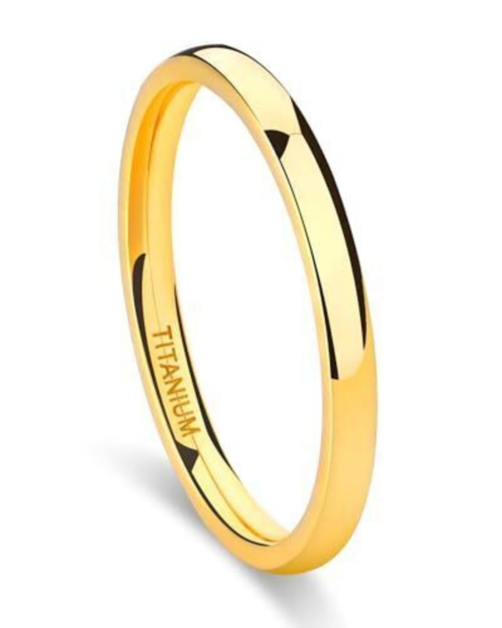 1094 Titanium Ring 2mm 4mm 6mm 8mm 18k Gold Plated Wedding Band in Comfort